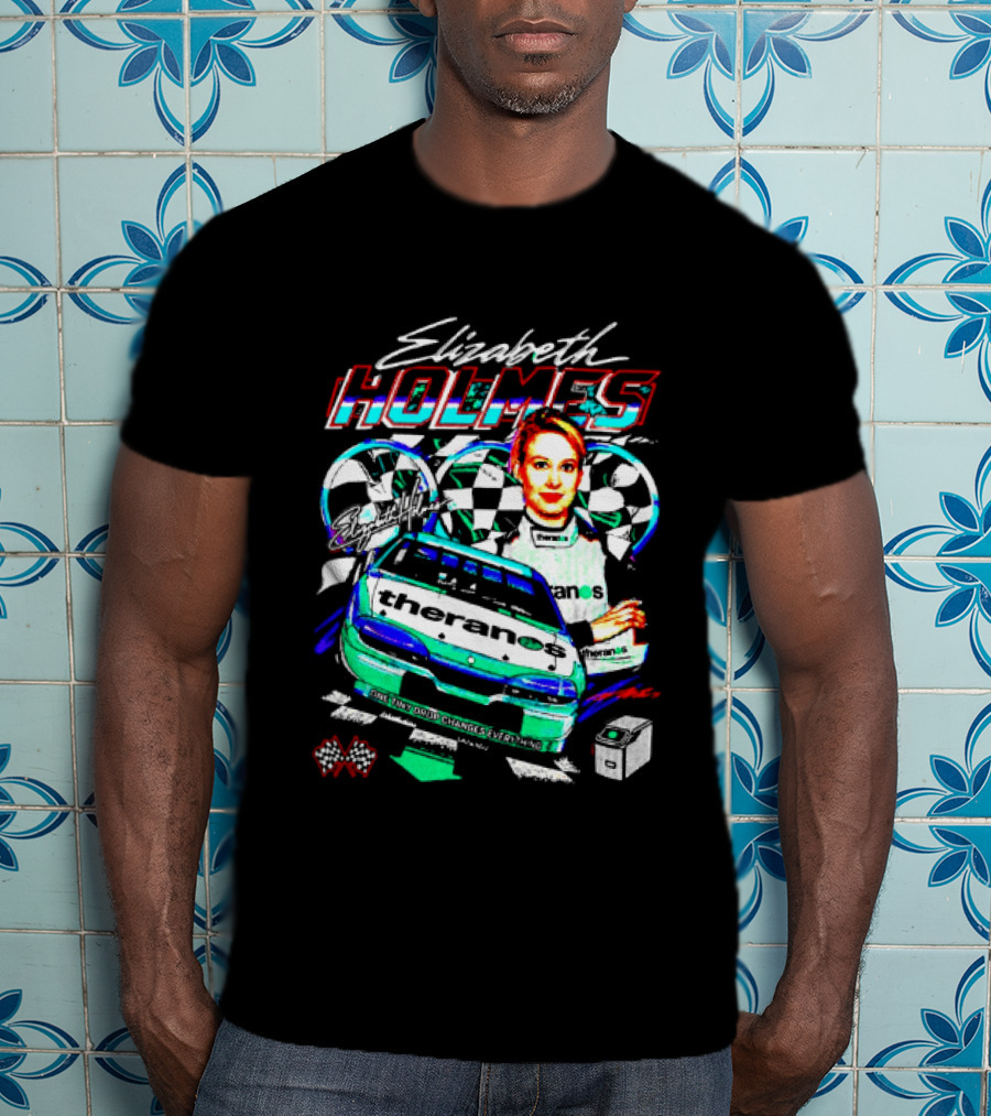 Elizabeth Holmes Theranos Racing Checkered Flag Bootleg T-Shirt
