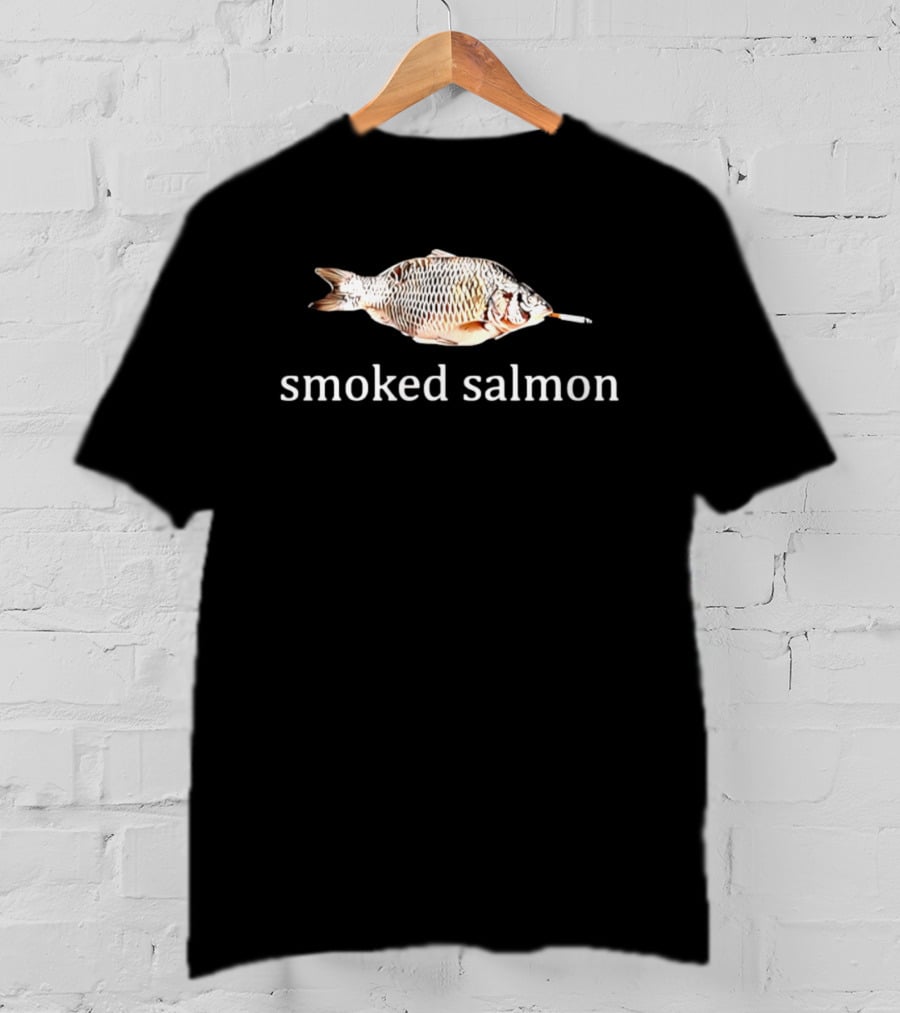 Smoked Salmon Fish With Cigarette Humor T-Shirt