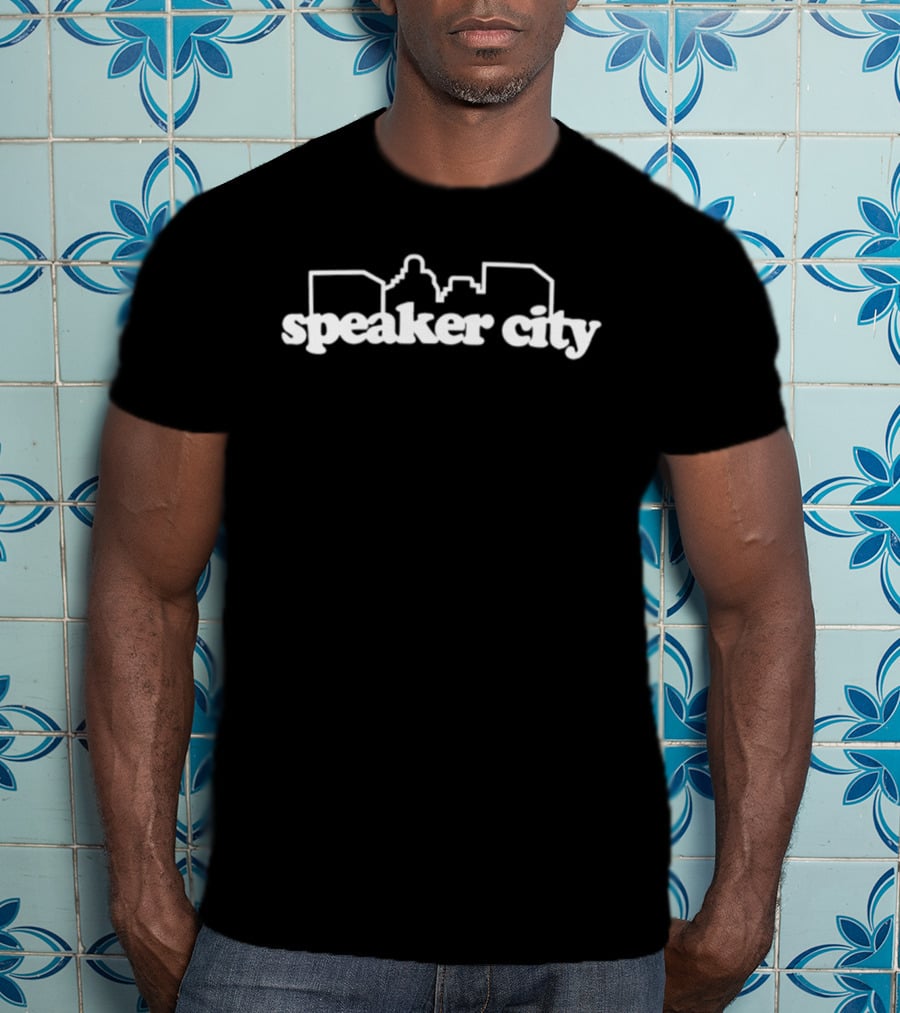 Speaker City Audio Sound Music Speaker Logo Cityscape T-Shirt