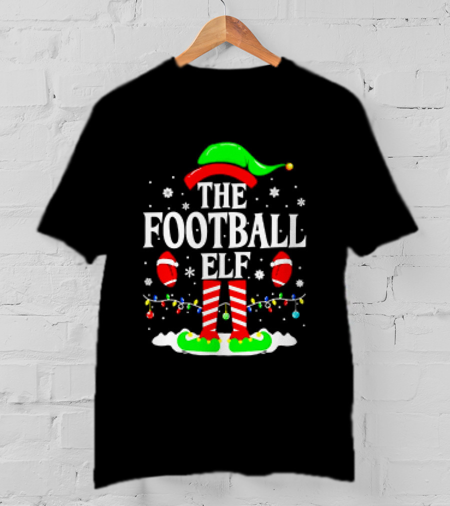 The Football Elf Christmas Holiday Festive Sports Magic T-Shirt
