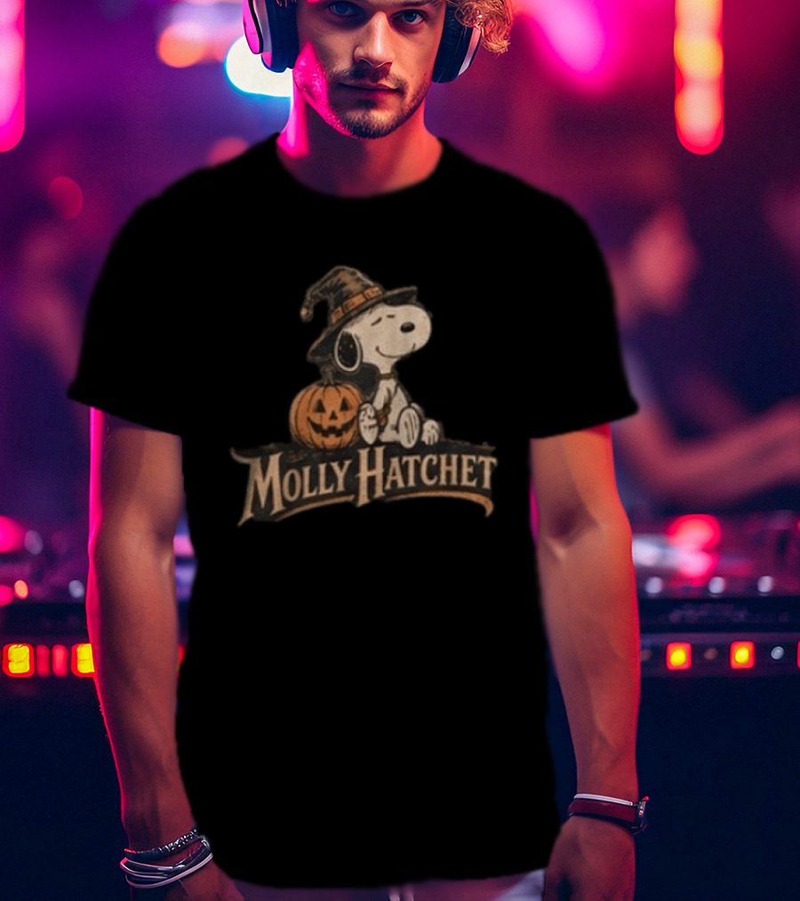 Molly Hatchet Snoopy Witchin Through The Pines Halloween Pumpkin T-Shirt