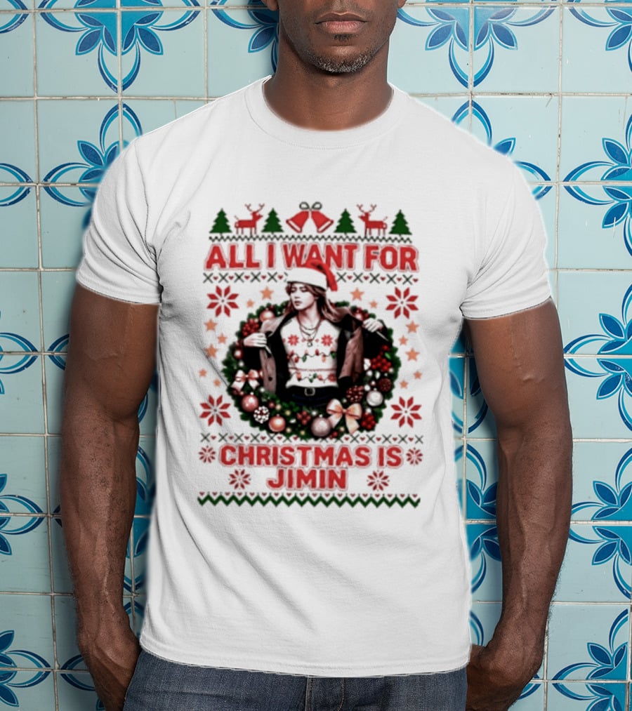 All I Want For Christmas Is Jimin BTS Ugly Sweater Christmas T-Shirt