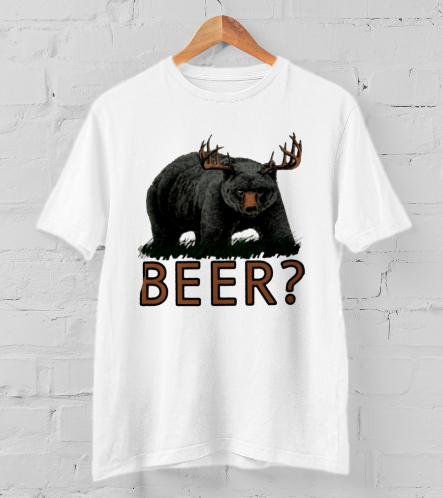 Bear With Antlers Beer T-Shirt