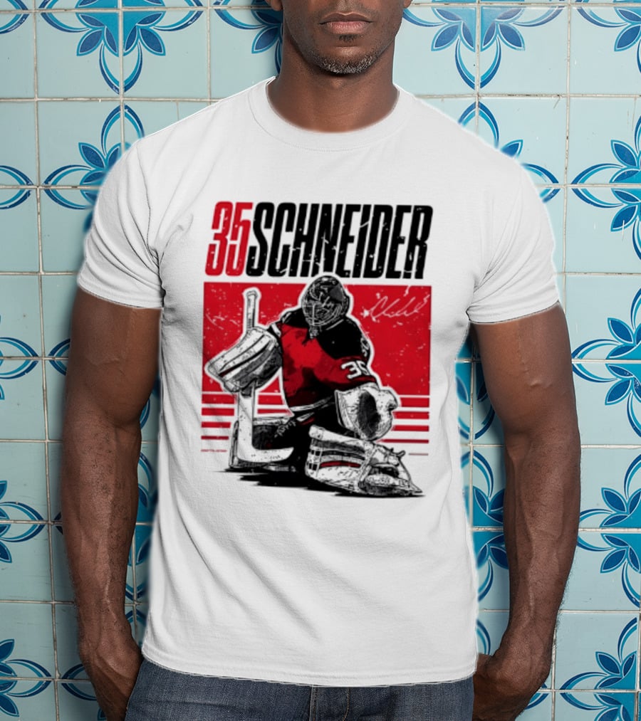 35 Schneider New Jersey Devils Hockey Player Starter T-Shirt