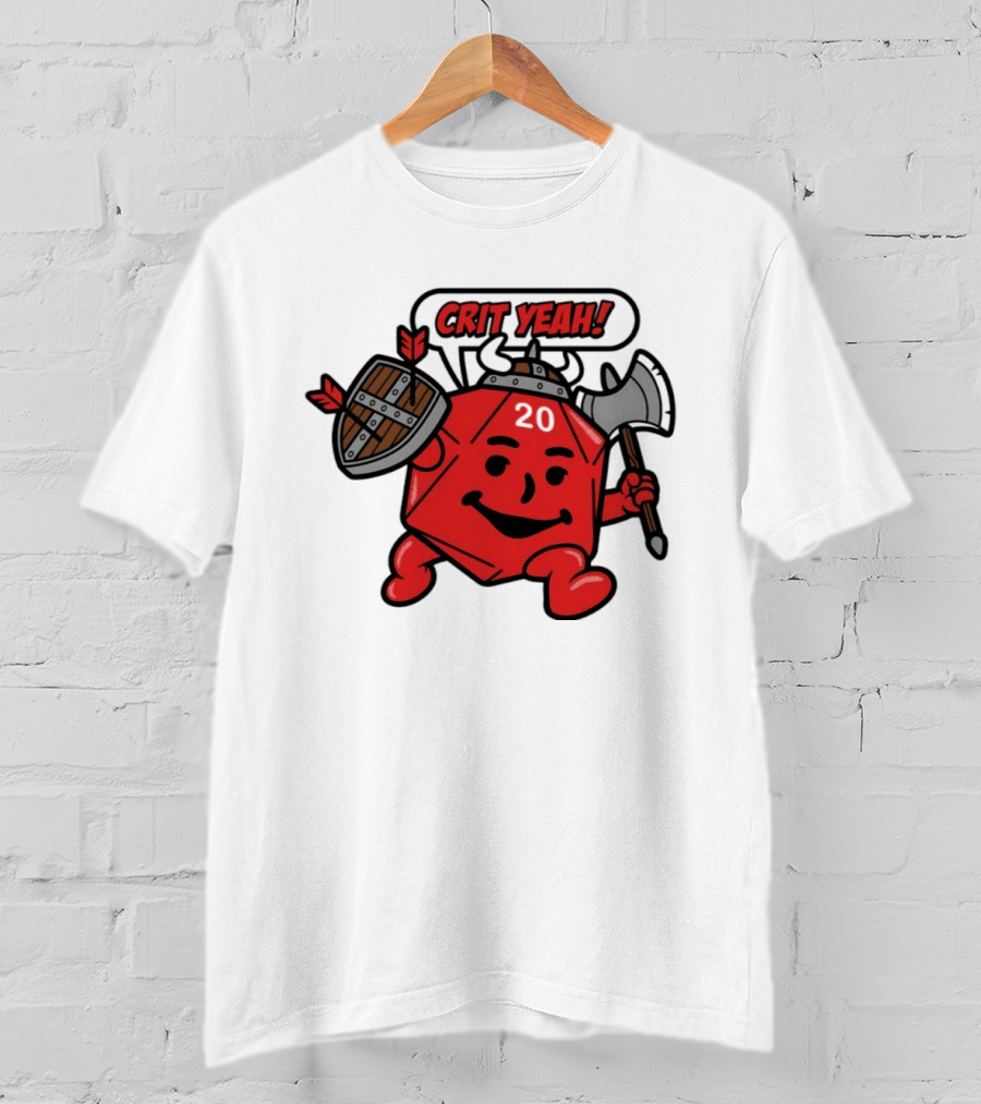 Crit Yeah D20 Viking Dice With Axe And Shield T-Shirt