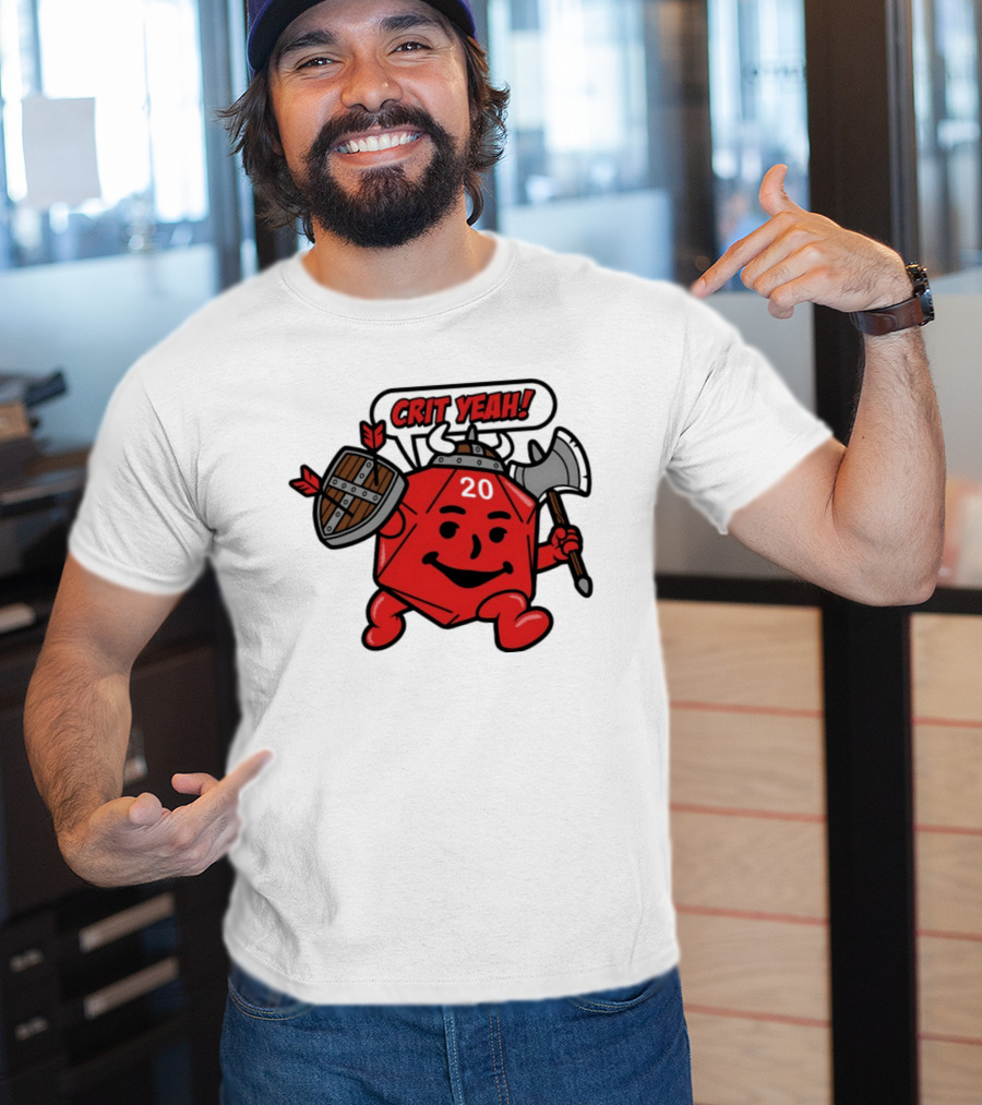 Crit Yeah D20 Viking Dice With Axe And Shield T-Shirt