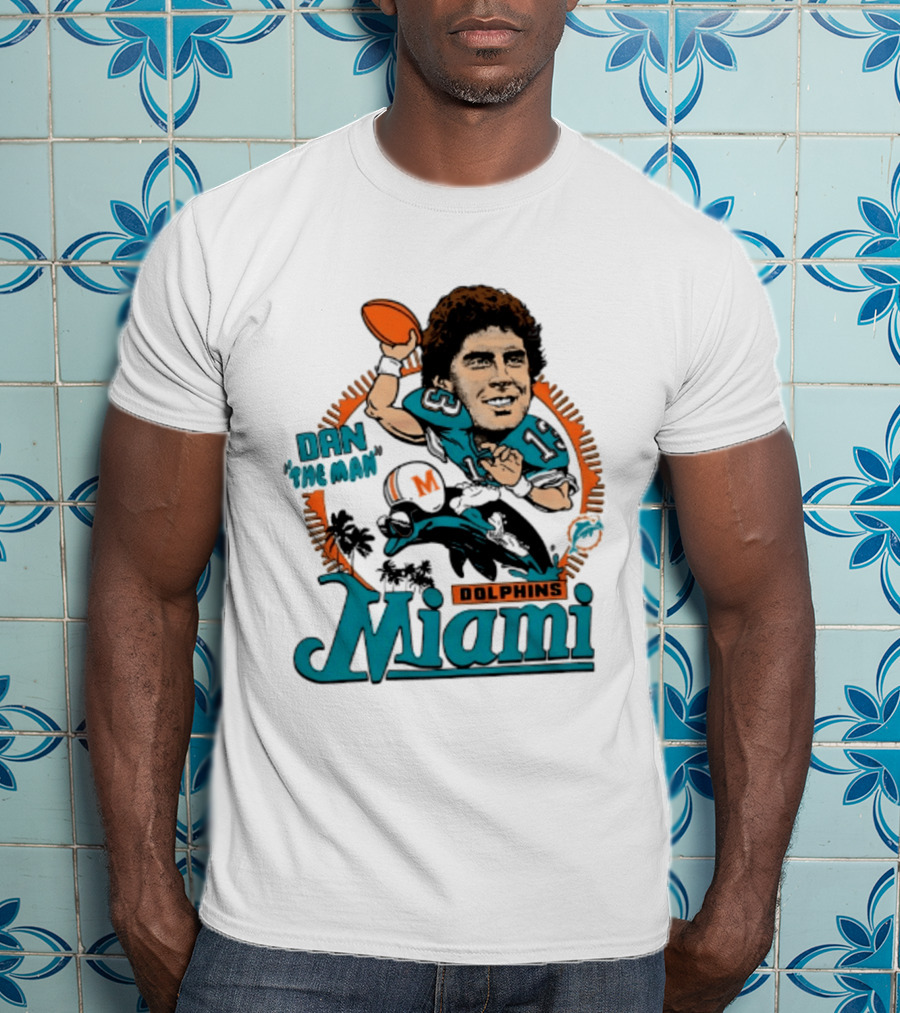 Dan Marino Miami Dolphins Dan The Man Caricature Football Miami T-Shirt