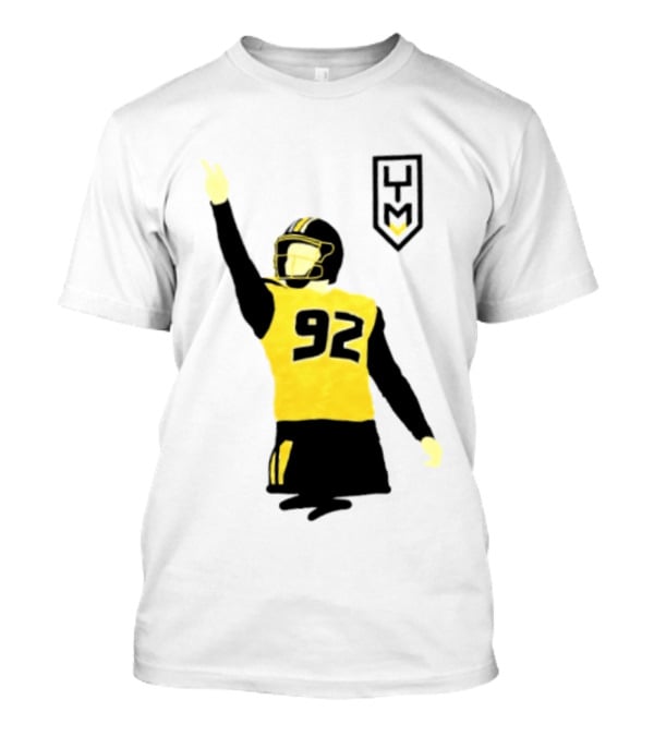 Harrison Mevis 92 Los Angeles Rams The Thiccer Kicker Football Player Quarterback Iconic Celebratory Pose T-Shirt
