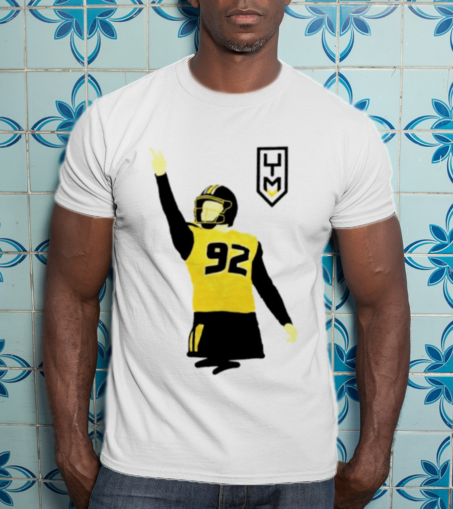 Harrison Mevis 92 Los Angeles Rams The Thiccer Kicker Football Player Quarterback Iconic Celebratory Pose T-Shirt