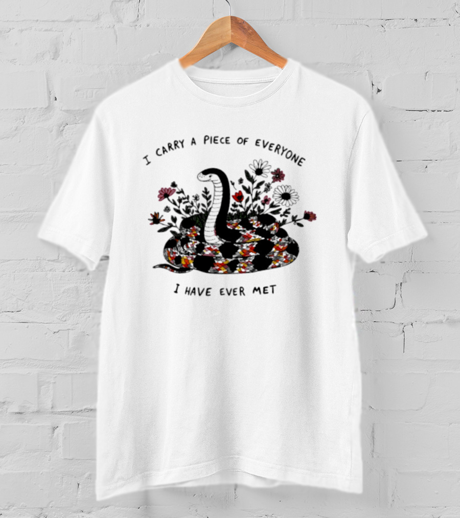 I Carry A Piece Of Everyone I Have Ever Met Snake Floral Blossoms T-Shirt