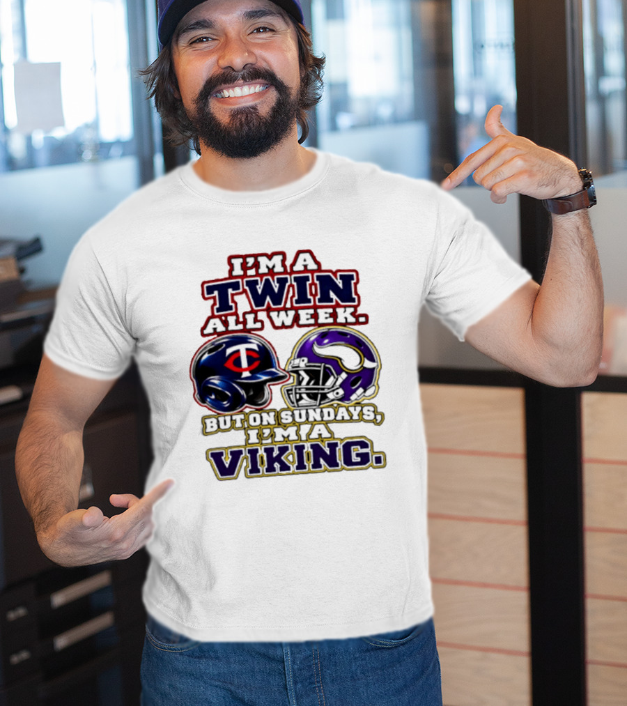 I'm A Twin All Week But On Sundays I'm A Viking T-Shirt