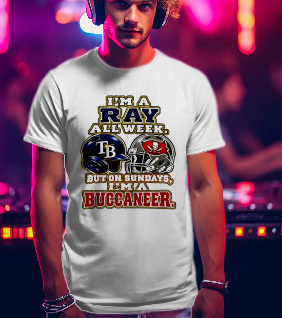 I'm A Ray All Week But On Sundays I'm A Buccaneer TB Helmet T-Shirt