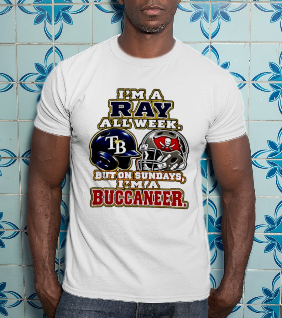 I'm A Ray All Week But On Sundays I'm A Buccaneer TB Helmet T-Shirt