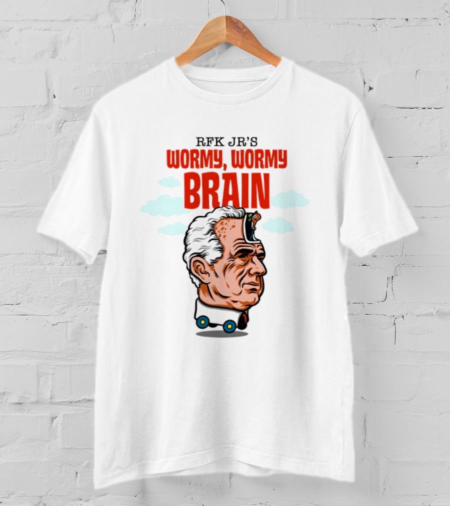RFK Jr's Wormy Wormy Brain Robert F Kennedy Jr Clouds Cartoon T-Shirt