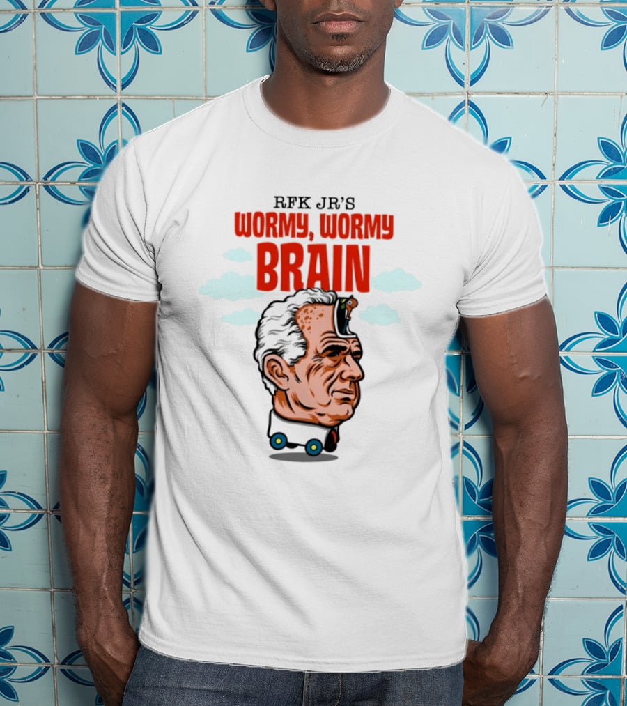 RFK Jr's Wormy Wormy Brain Robert F Kennedy Jr Clouds Cartoon T-Shirt