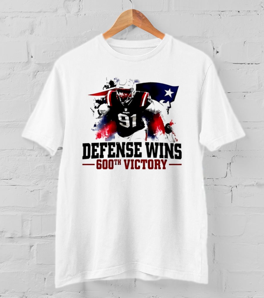 New England Patriots Defense Wins 600th Victory Star Spangled Football Triumph T-Shirt