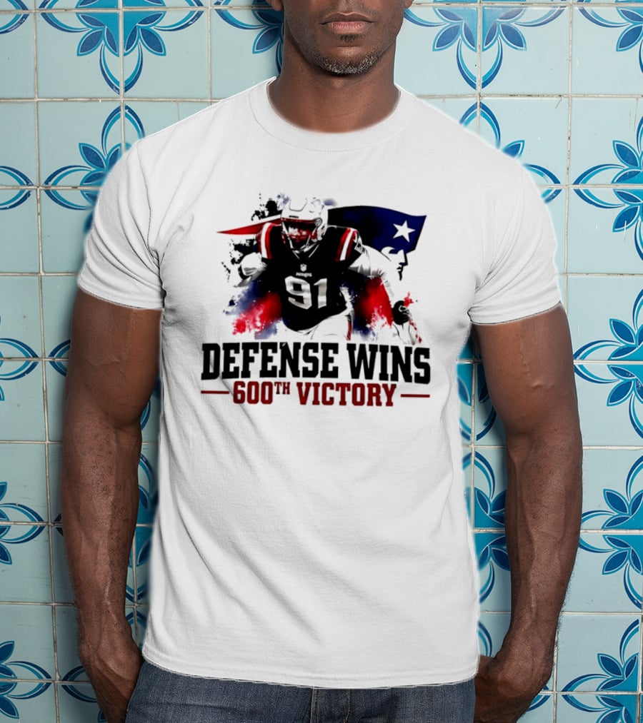 New England Patriots Defense Wins 600th Victory Star Spangled Football Triumph T-Shirt