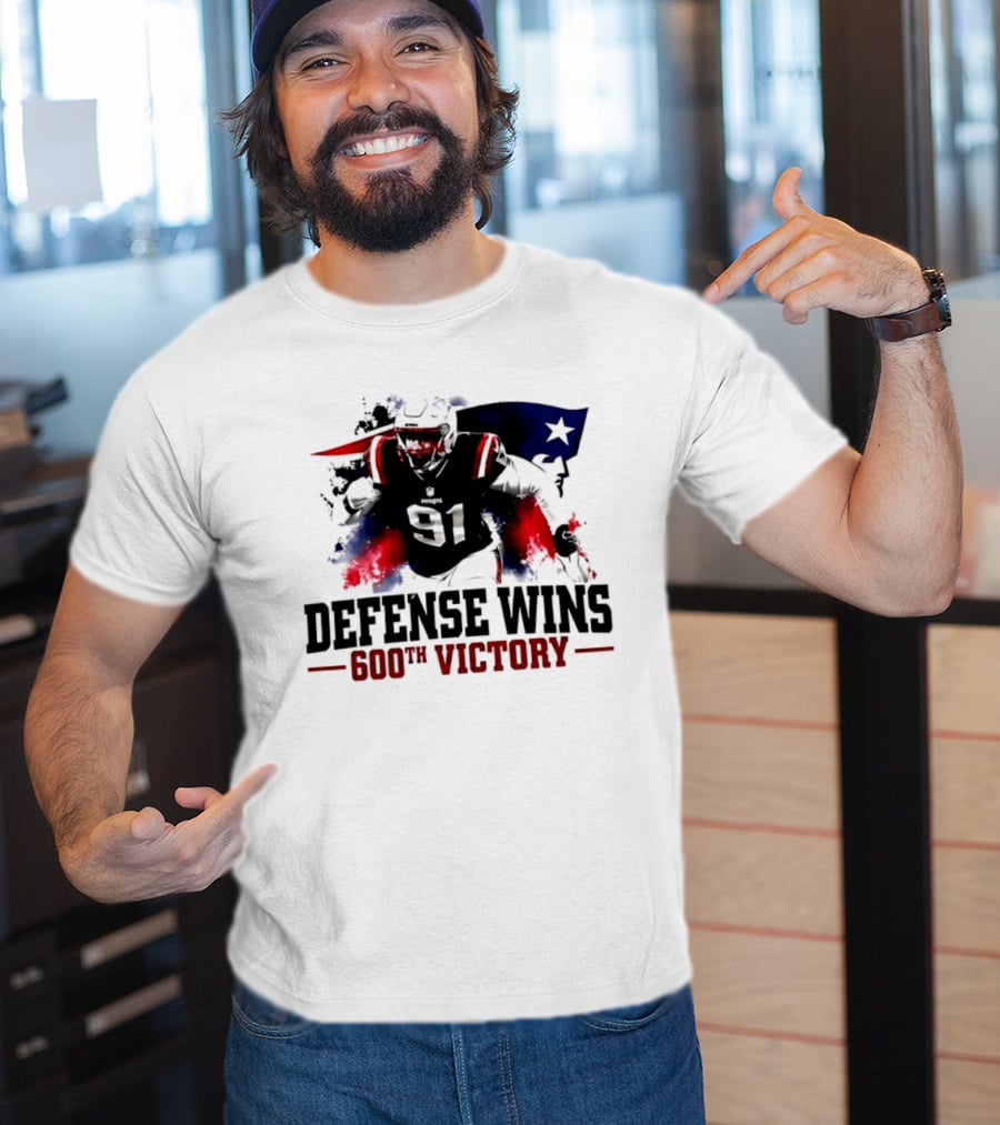 New England Patriots Defense Wins 600th Victory Star Spangled Football Triumph T-Shirt