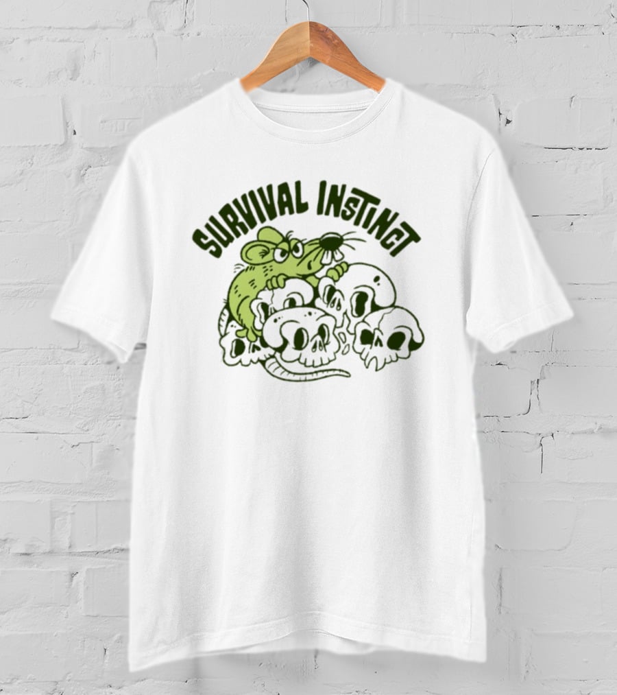 Survival Instinct Rat Skulls Gothic T-Shirt