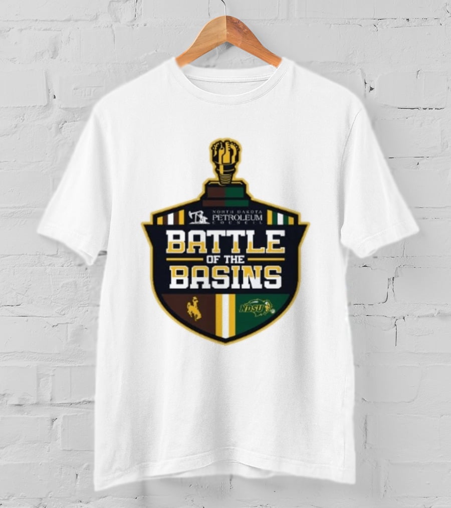 North Dakota Petroleum Council Battle Of The Basins Wyoming Cowboys Vs North Dakota State Bison T-Shirt