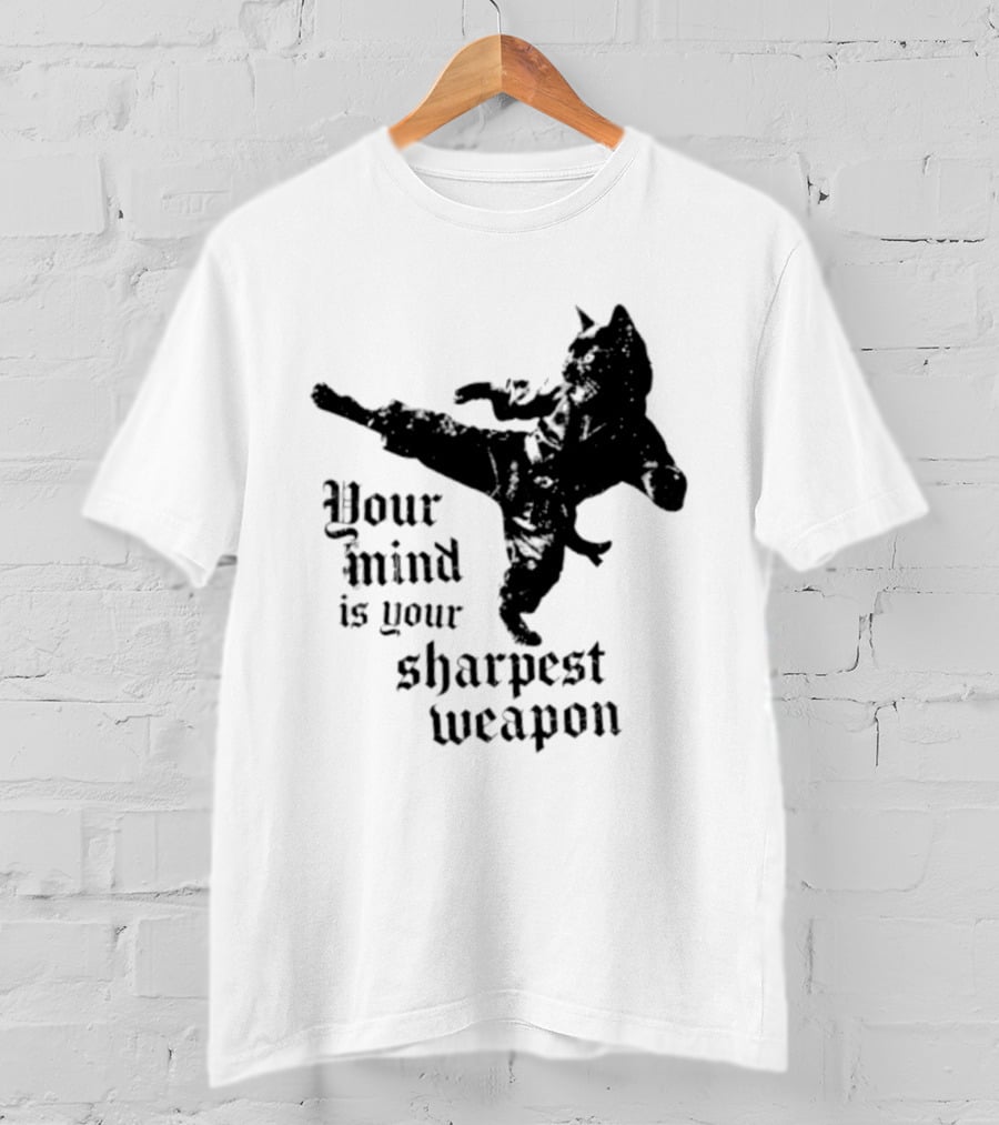 Your Mind Is Your Sharpest Weapon Karate Cat T-Shirt