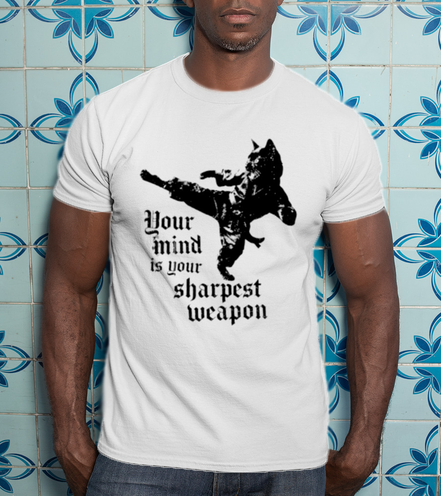 Your Mind Is Your Sharpest Weapon Karate Cat T-Shirt