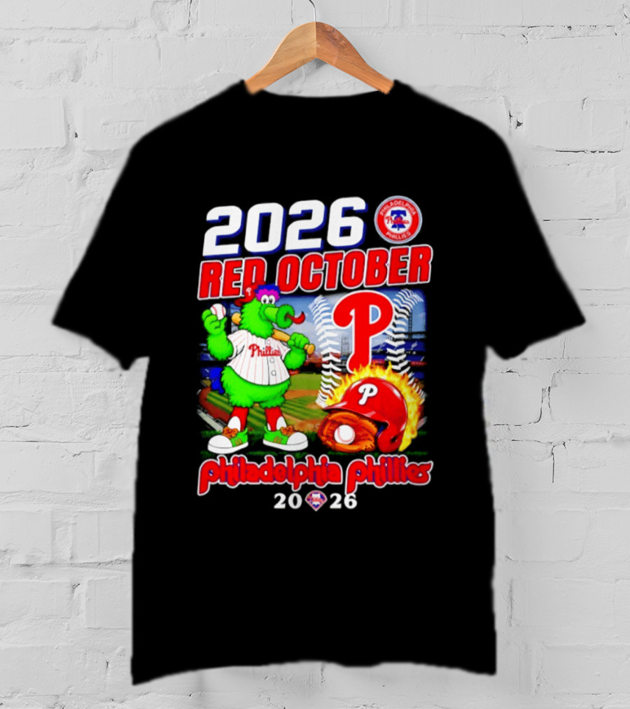 2026 Red October Philadelphia Phillies Phanatic P Phillies Baseball T-Shirt