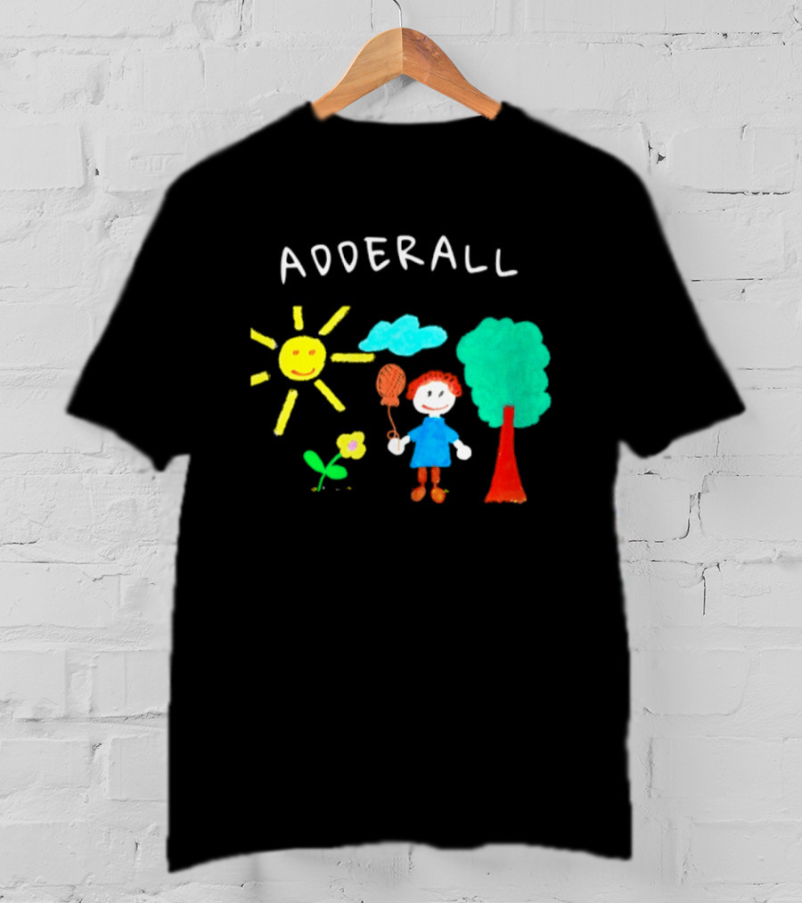 Childhood ADHD Awareness Adderall Child Drawing With Sun And Tree T-Shirt