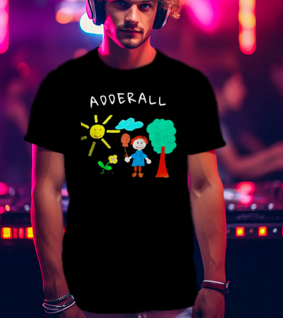 Childhood ADHD Awareness Adderall Child Drawing With Sun And Tree T-Shirt