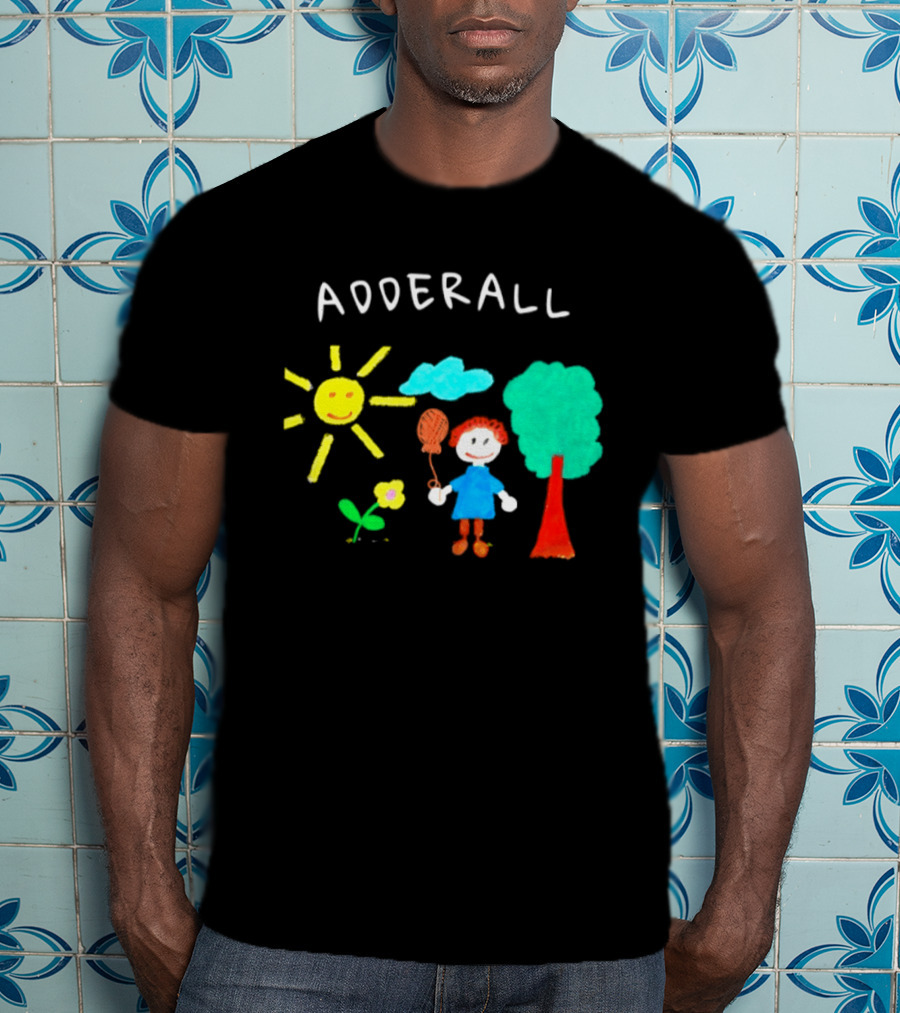 Childhood ADHD Awareness Adderall Child Drawing With Sun And Tree T-Shirt