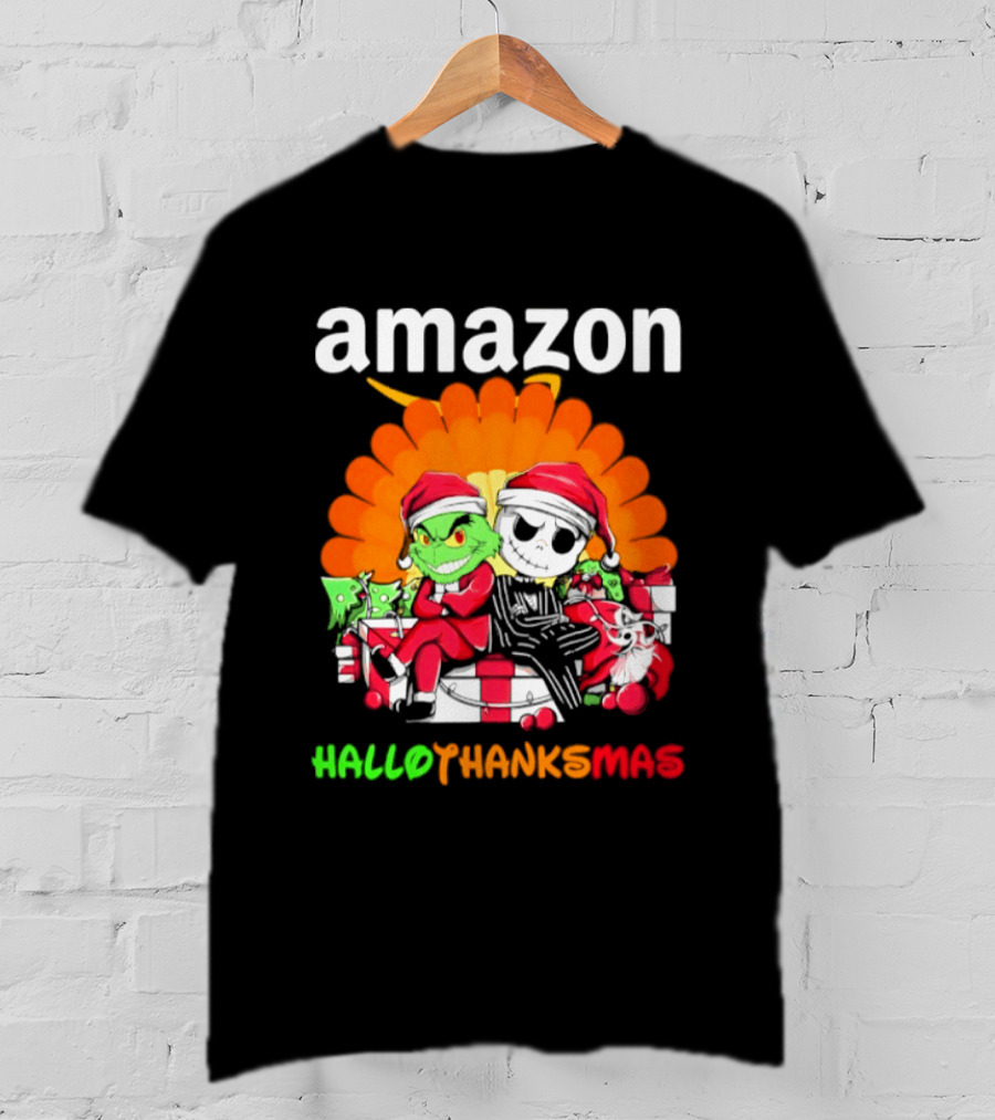 Amazon Grinch Jack Skellington Hallothanksmas 2026 T-Shirt