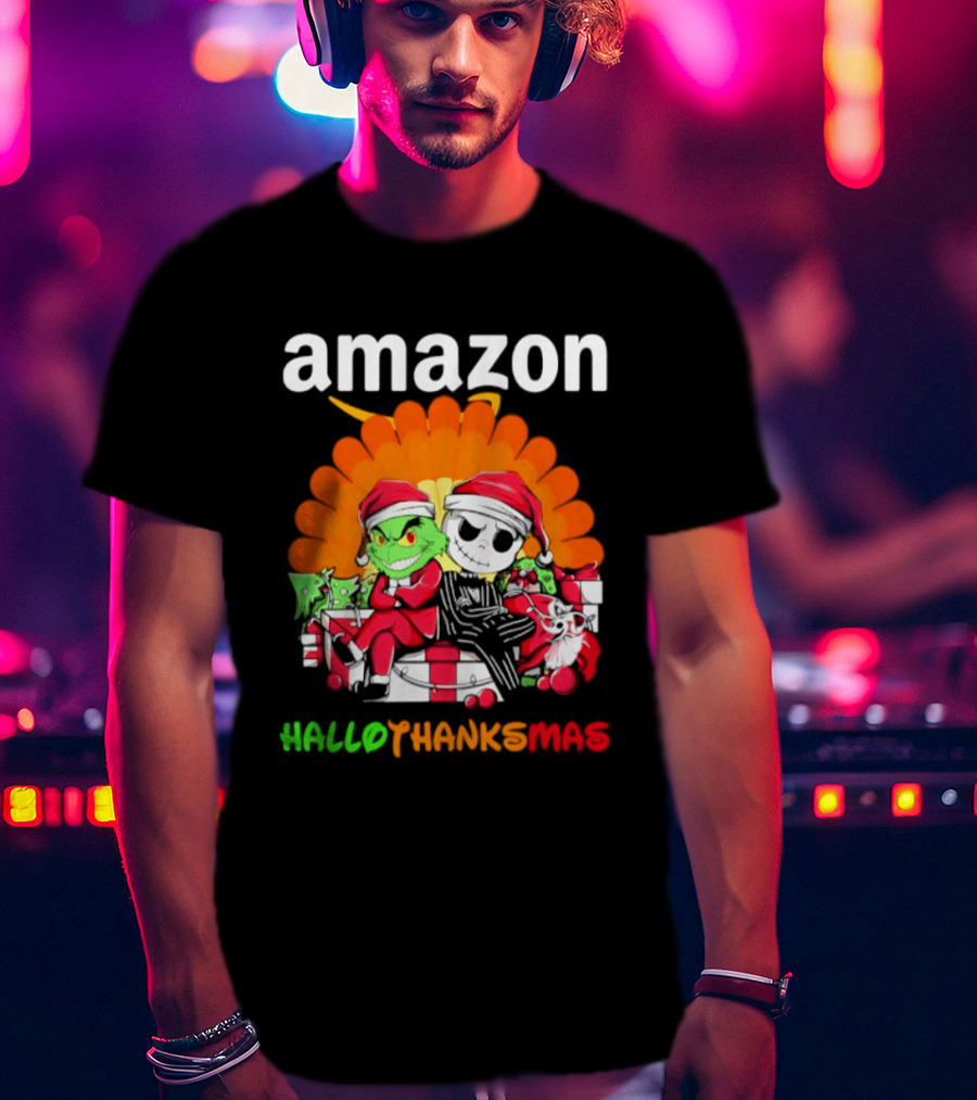 Amazon Grinch Jack Skellington Hallothanksmas 2026 T-Shirt
