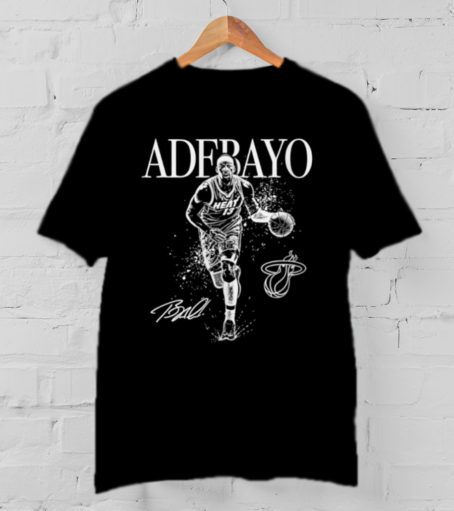 Adebayo Miami Heat Basketball Player Signature T-Shirt
