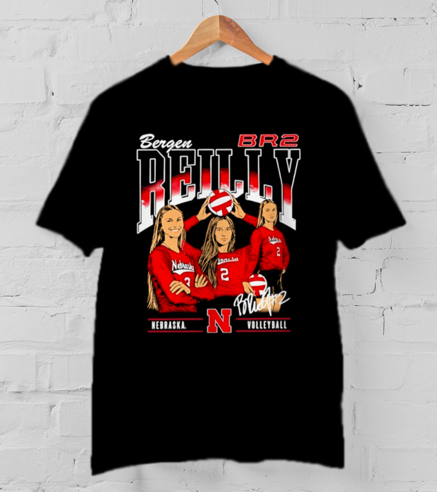Bergen Reilly BR2 Nebraska Cornhuskers Volleyball Nebraska Volleyball T-Shirt