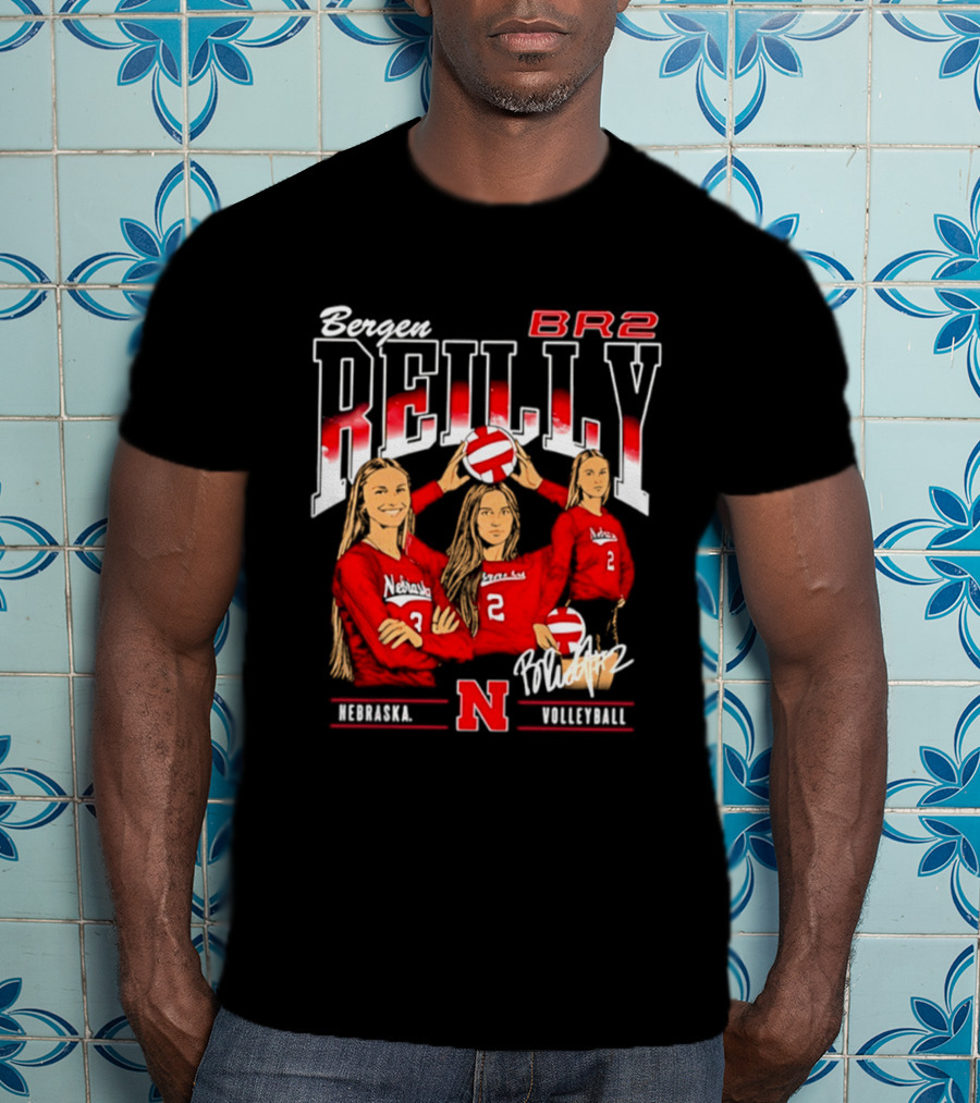 Bergen Reilly BR2 Nebraska Cornhuskers Volleyball Nebraska Volleyball T-Shirt