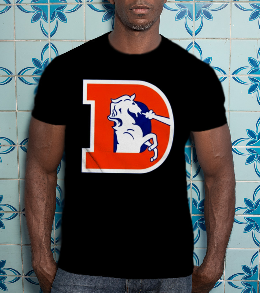 Bo Nix Broncos Old School Denver Horse Icon D T-Shirt