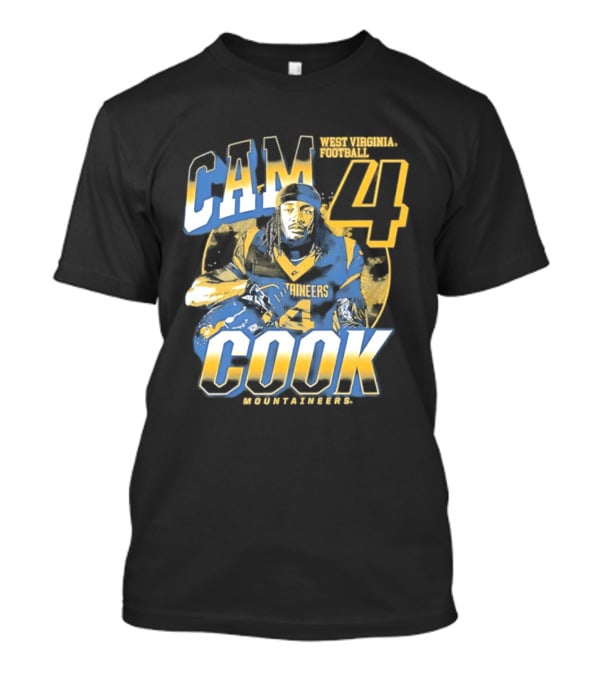 Cam 4 Cook West Virginia Football Mountaineers T-Shirt