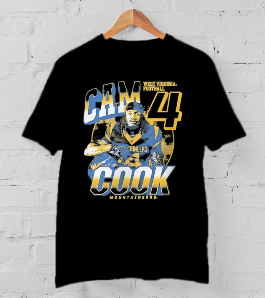 Cam 4 Cook West Virginia Football Mountaineers T-Shirt