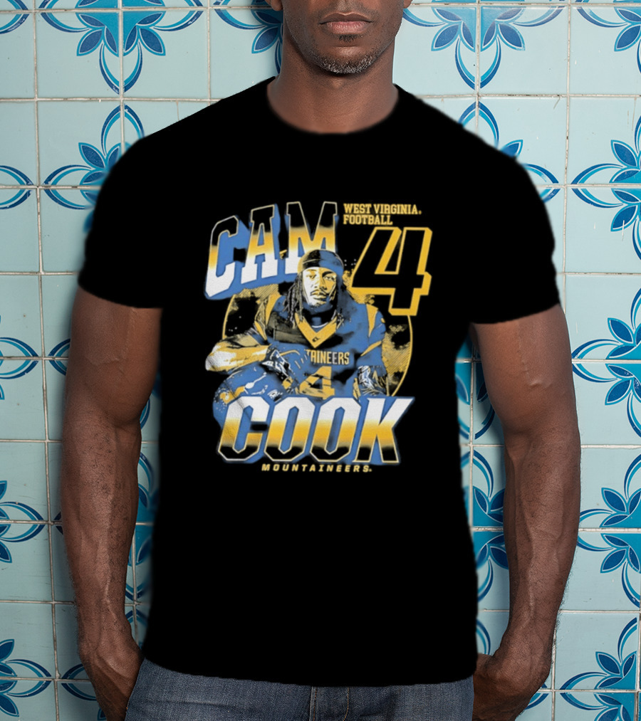 Cam 4 Cook West Virginia Football Mountaineers T-Shirt