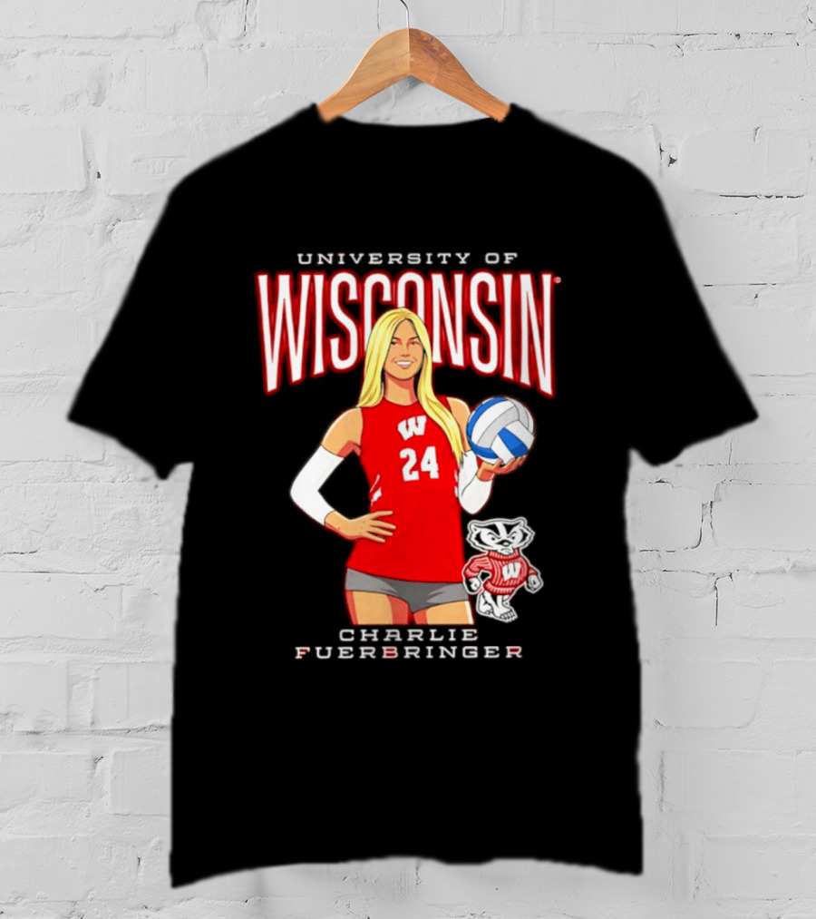 University Of Wisconsin Charlie Fuerbringer Volleyball Wisconsin T-Shirt
