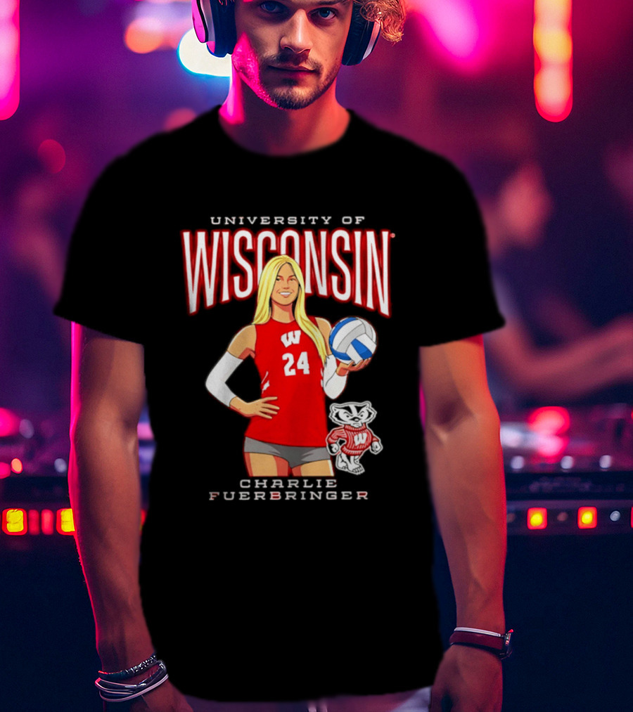 University Of Wisconsin Charlie Fuerbringer Volleyball Wisconsin T-Shirt