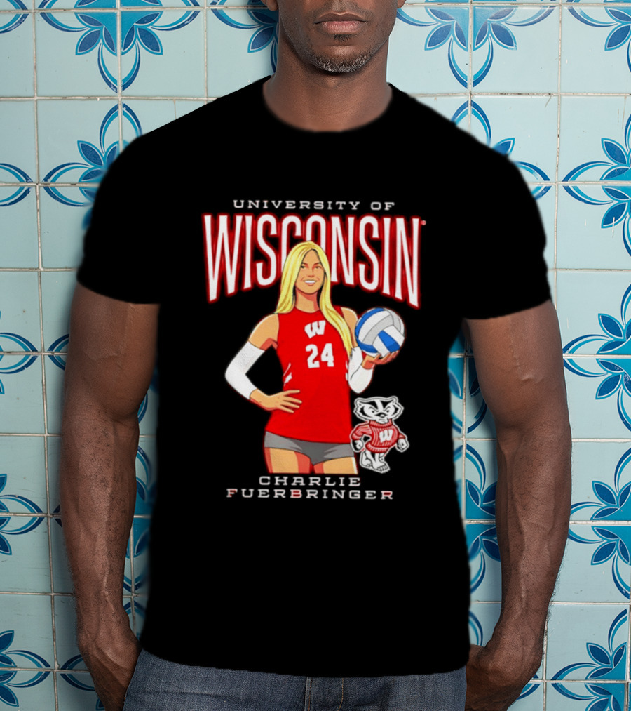 University Of Wisconsin Charlie Fuerbringer Volleyball Wisconsin T-Shirt