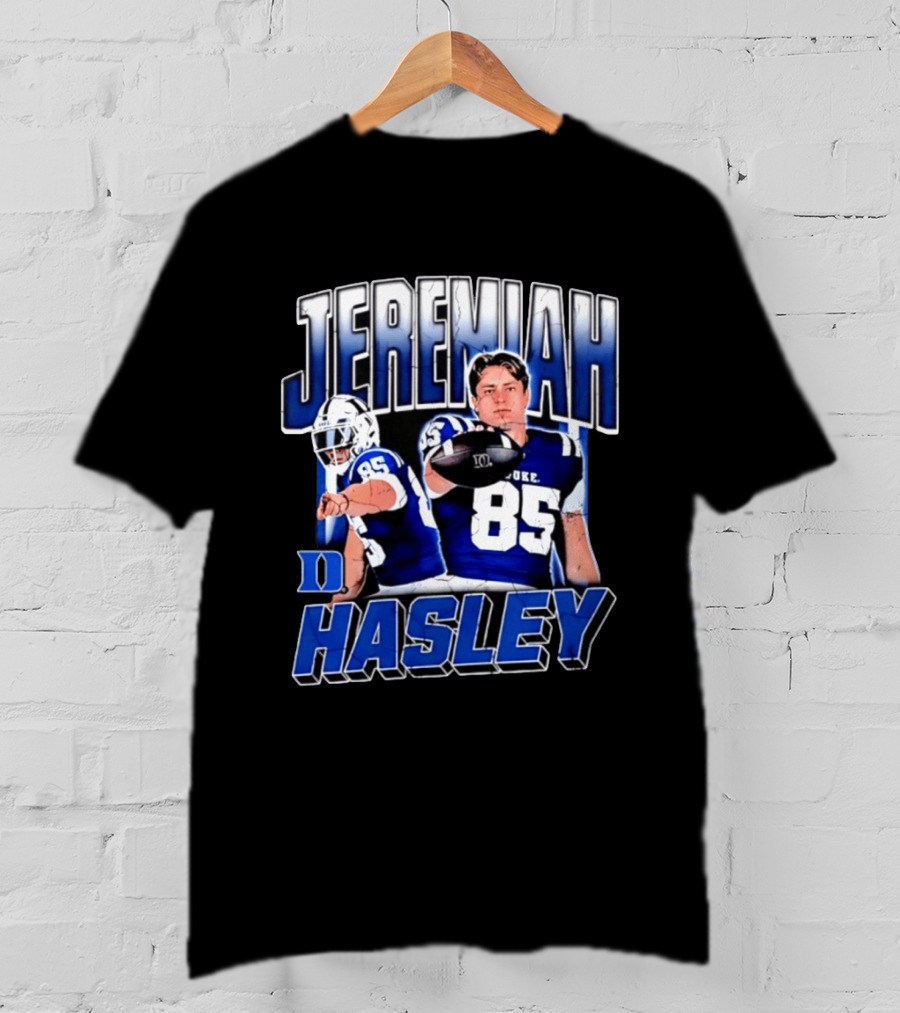 Jeremiah Hasley Duke Blue Devils Football 85 Player 90s Bootleg T-Shirt