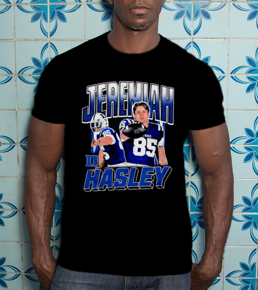 Jeremiah Hasley Duke Blue Devils Football 85 Player 90s Bootleg T-Shirt