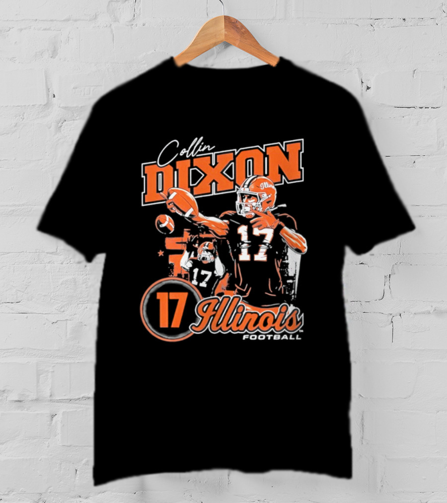 Collin Dixon 17 Illinois Fighting Illini 90s Bootleg Retro Football T-Shirt