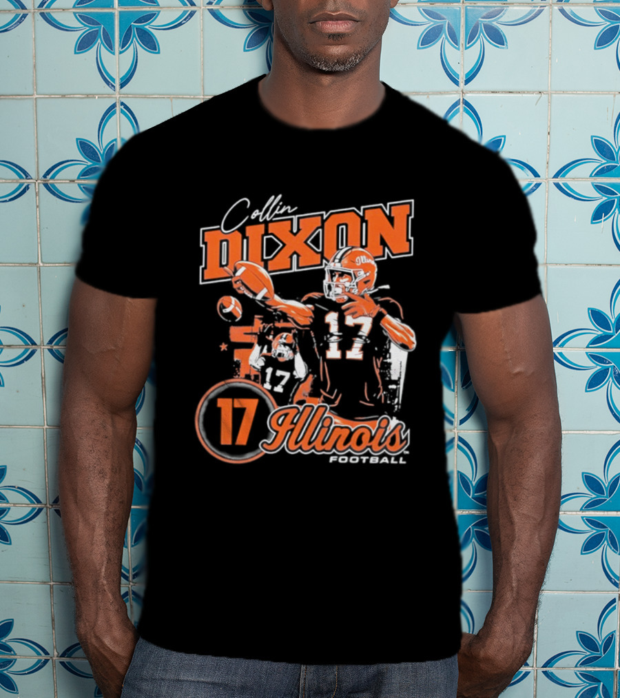 Collin Dixon 17 Illinois Fighting Illini 90s Bootleg Retro Football T-Shirt