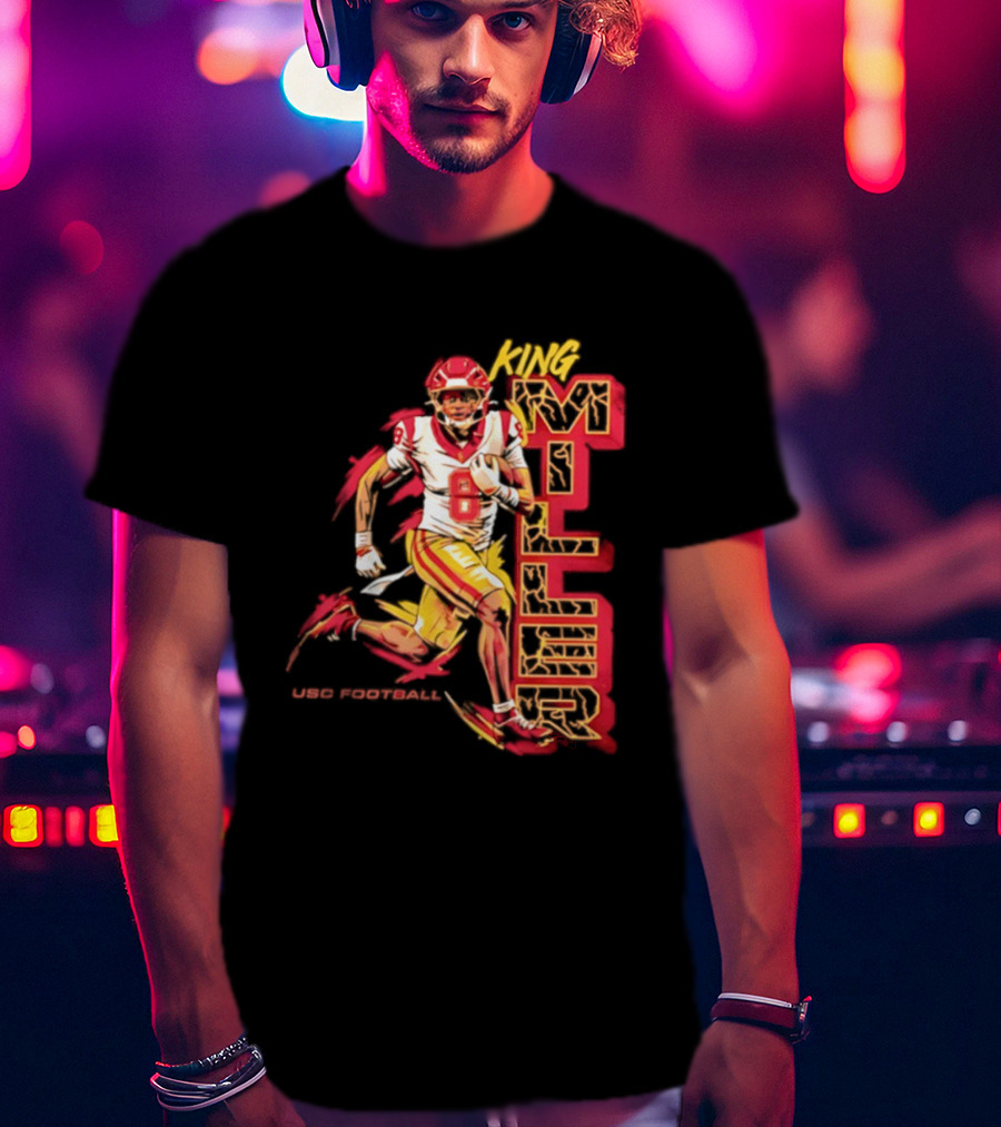 King Miller USC Trojans NCAA Football Player 8 Back Pedaling T-Shirt
