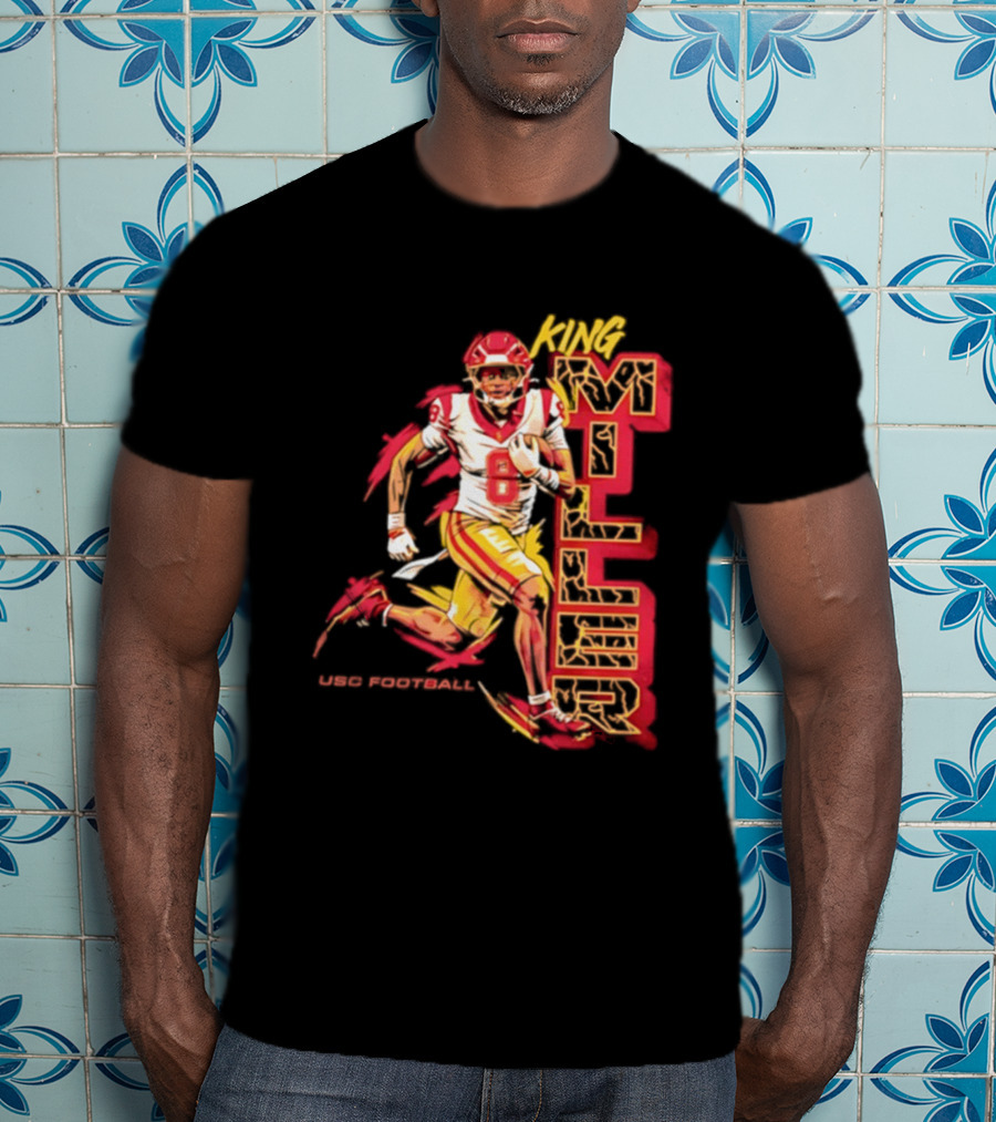 King Miller USC Trojans NCAA Football Player 8 Back Pedaling T-Shirt