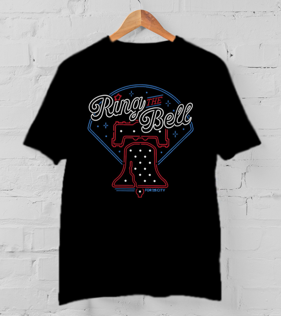 Ring The Bell Philly Neon Style Liberty Bell Baseball T-Shirt