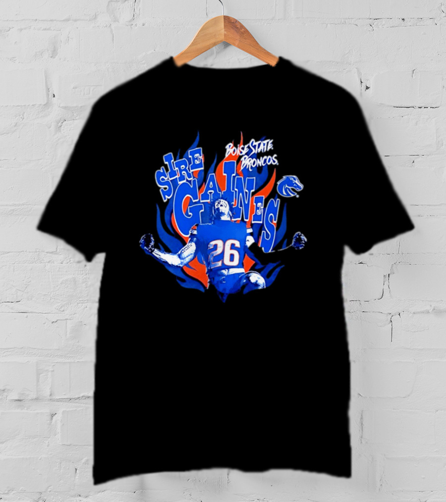 Boise State Broncos Sire Gaines NCAA Football 26 Flame T-Shirt